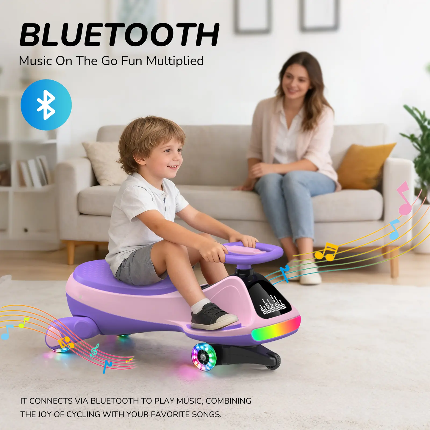 SmartGlow 2-in-1 Electric Wiggle Ride