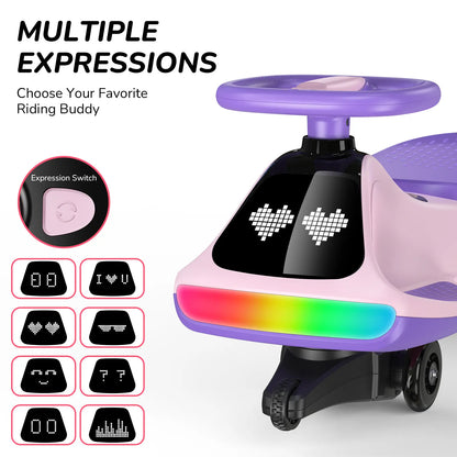 SmartGlow 2-in-1 Electric Wiggle Ride