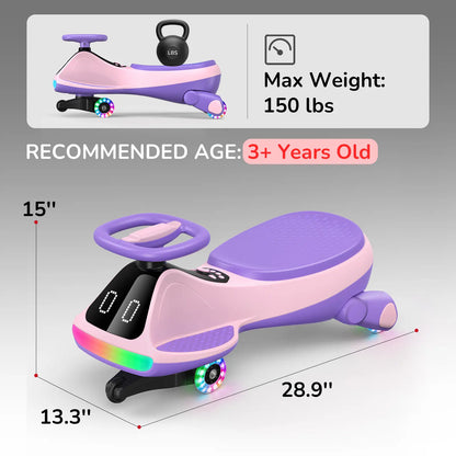 SmartGlow 2-in-1 Electric Wiggle Ride