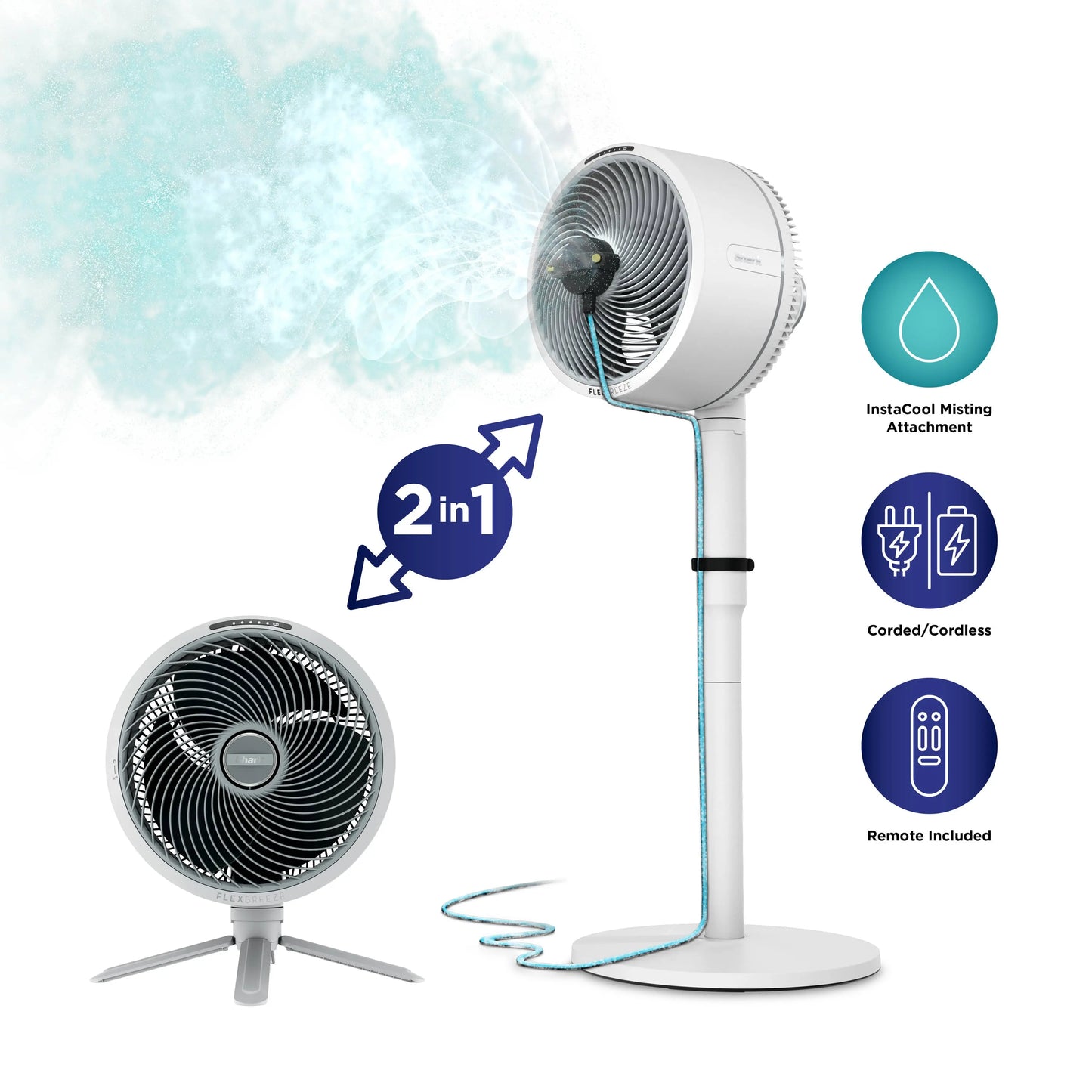 2-in-1 Cordless Misting Fan