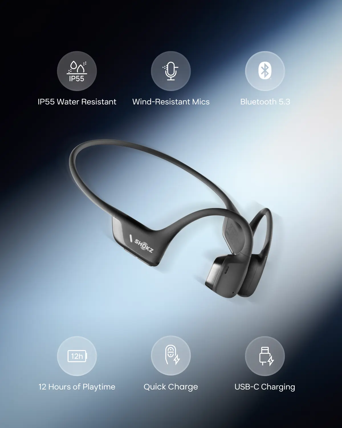 DeepBass Open-Ear Running Headphones