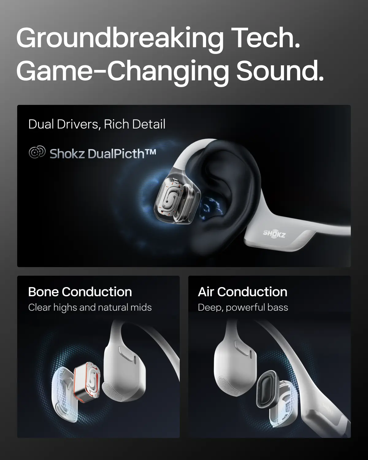 DeepBass Open-Ear Running Headphones